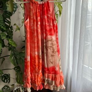 R&K Orange Ruffled Dress